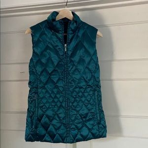 Quilted Teal Lands End puffy vest
